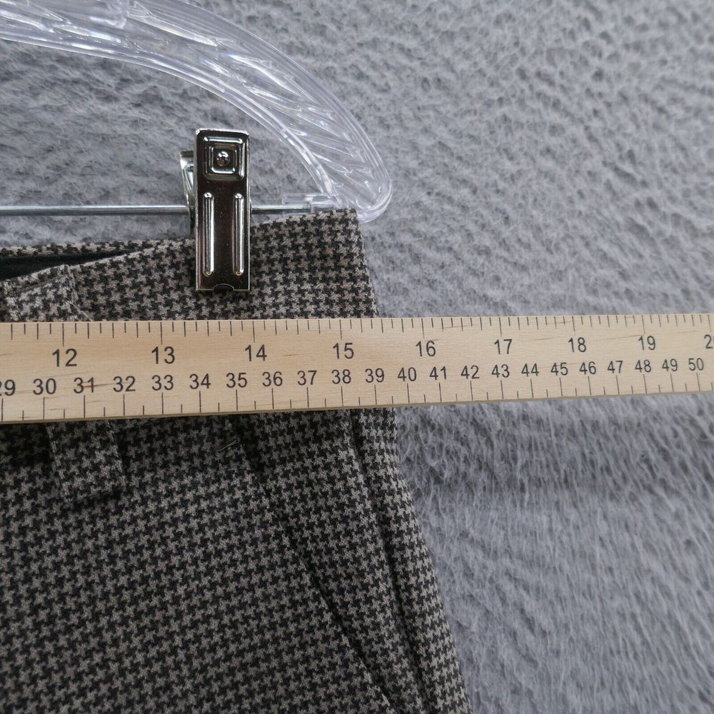 Alice Olivia Womens Wide Leg Wool Trouser Pants 2 Beige Brown Houndstooth Career - Picture 7 of 13